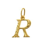 Prívesok zo žltého zlata písmeno R                                              